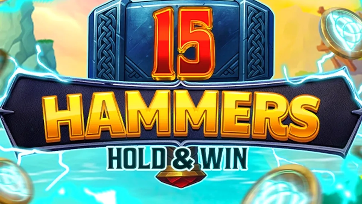 Interface do jogo 15 Hammers: Hold & Win em um dispositivo móvel