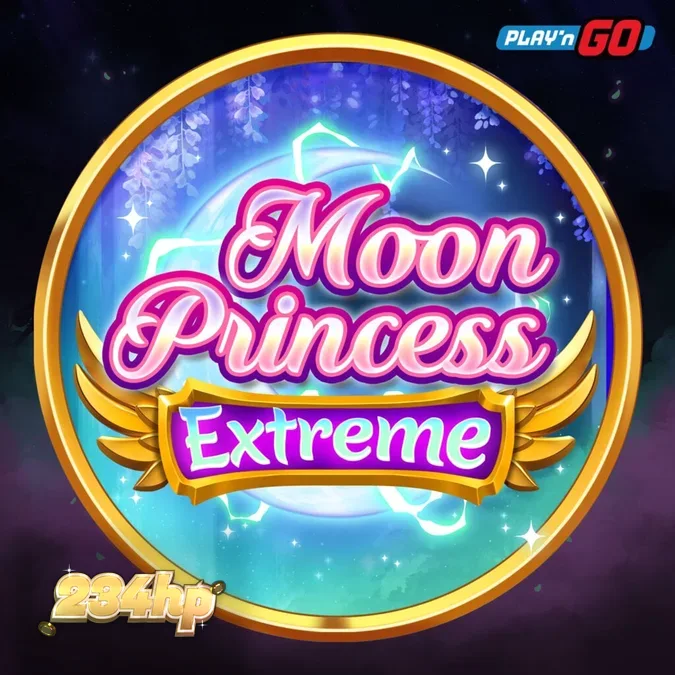 Interface do jogo Moon Princess Extreme com tema de anime e grade de símbolos